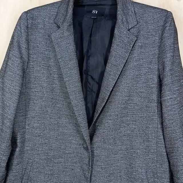 씨 SI 여성 심플 원버튼 브이넥 자켓 챠콜66 (HU8475) 4