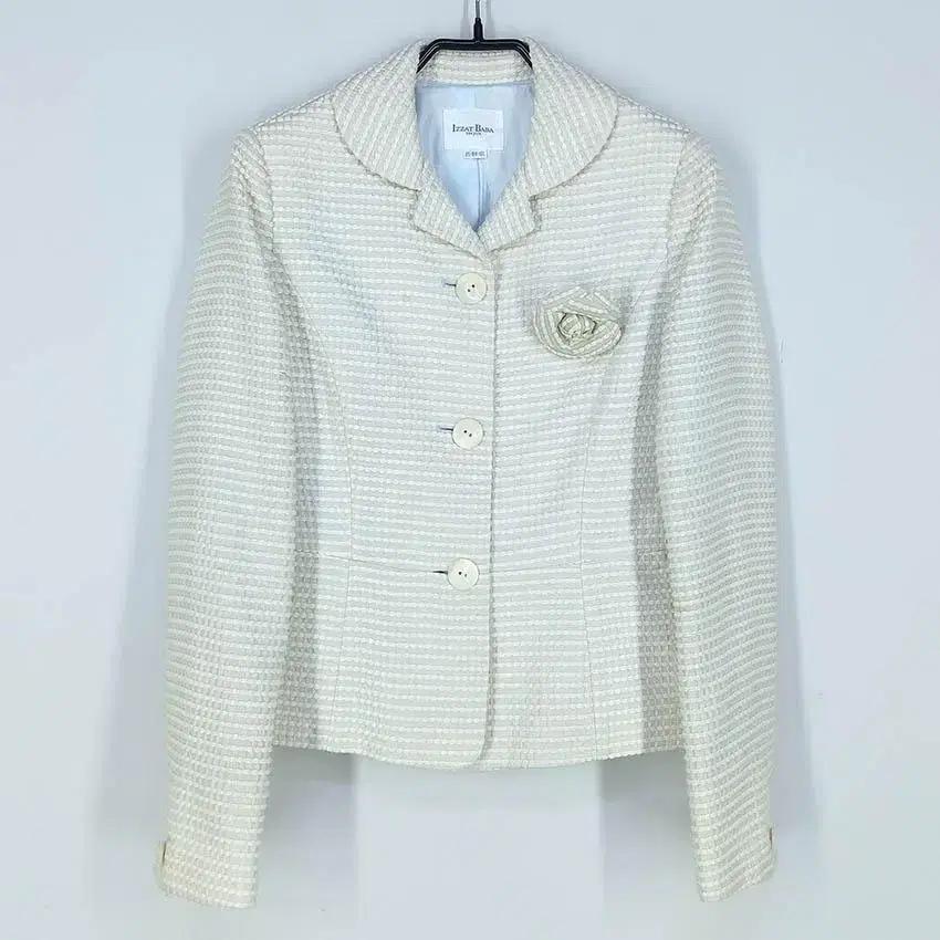 아이잗바바 여 엠보 브로치 견혼방 자켓 아이보리 (HU28681) 2