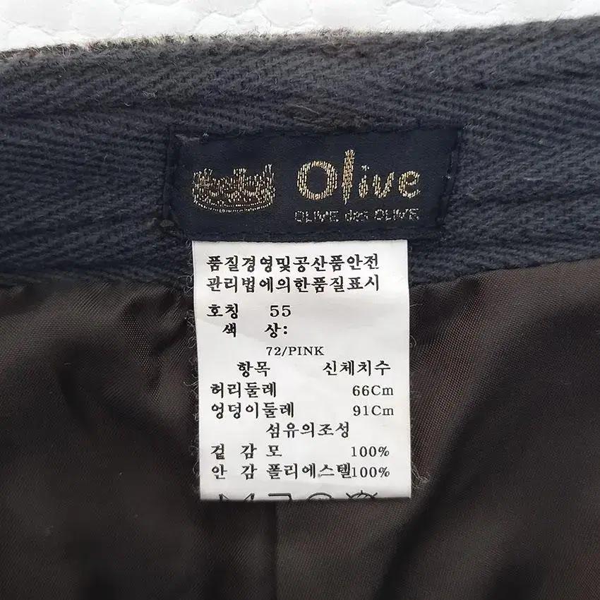올리브데올리브 여 모100% 체크 슬랙스 브라운55 (HU27860) 7