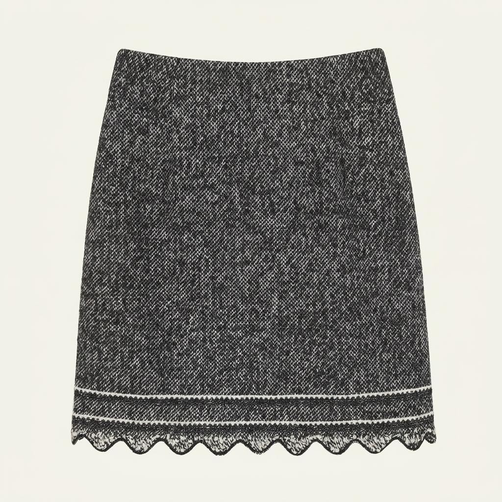 더아이잗 여 모직 보카시 물결 미니스커트 블랙 (HU26906) 1