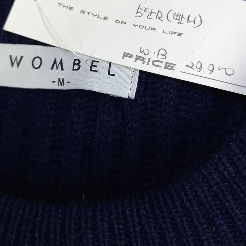 WOMBEL 새상품 남성 블록 배색 라운드니트티 레드M (HU19313) 7