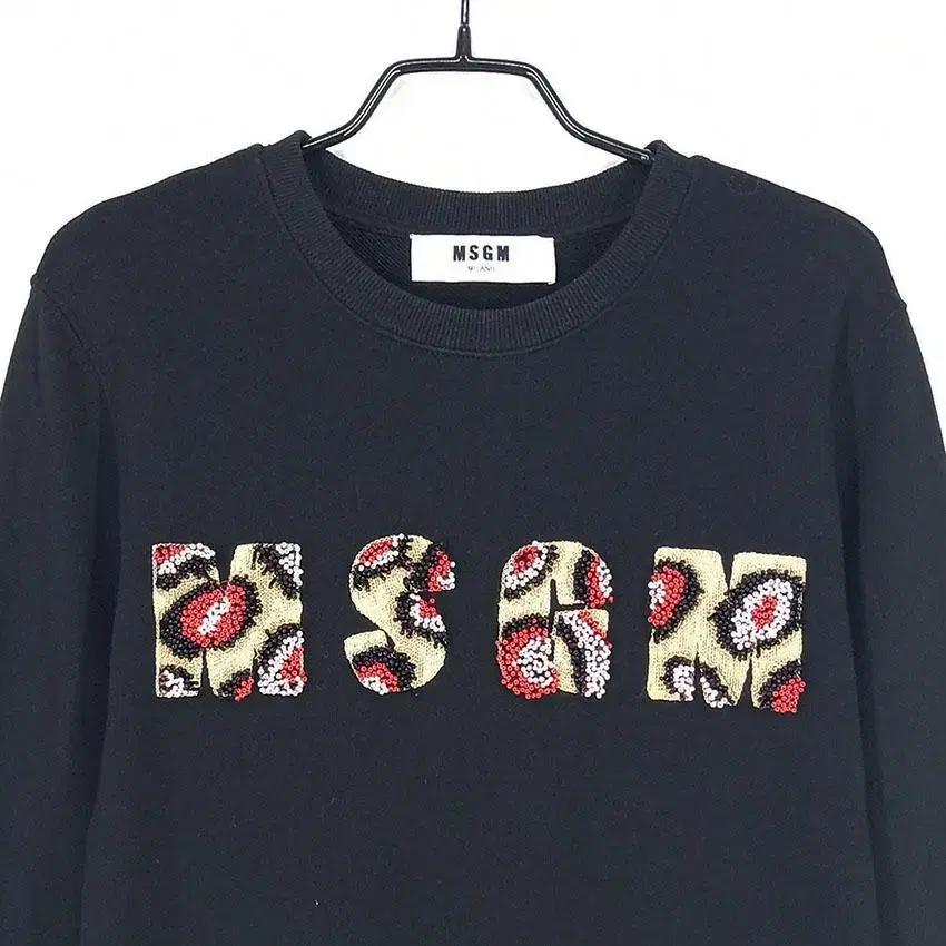 MSGM 여 코튼 비즈로고 라운드맨투맨 블랙S (HU26832) 4