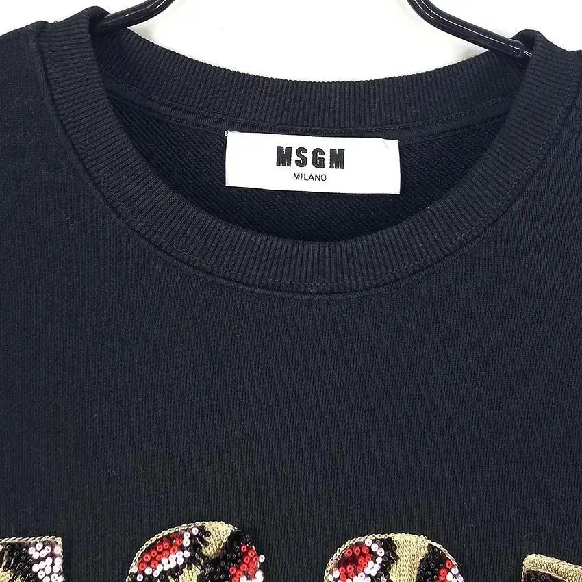 MSGM 여 코튼 비즈로고 라운드맨투맨 블랙S (HU26832) 7