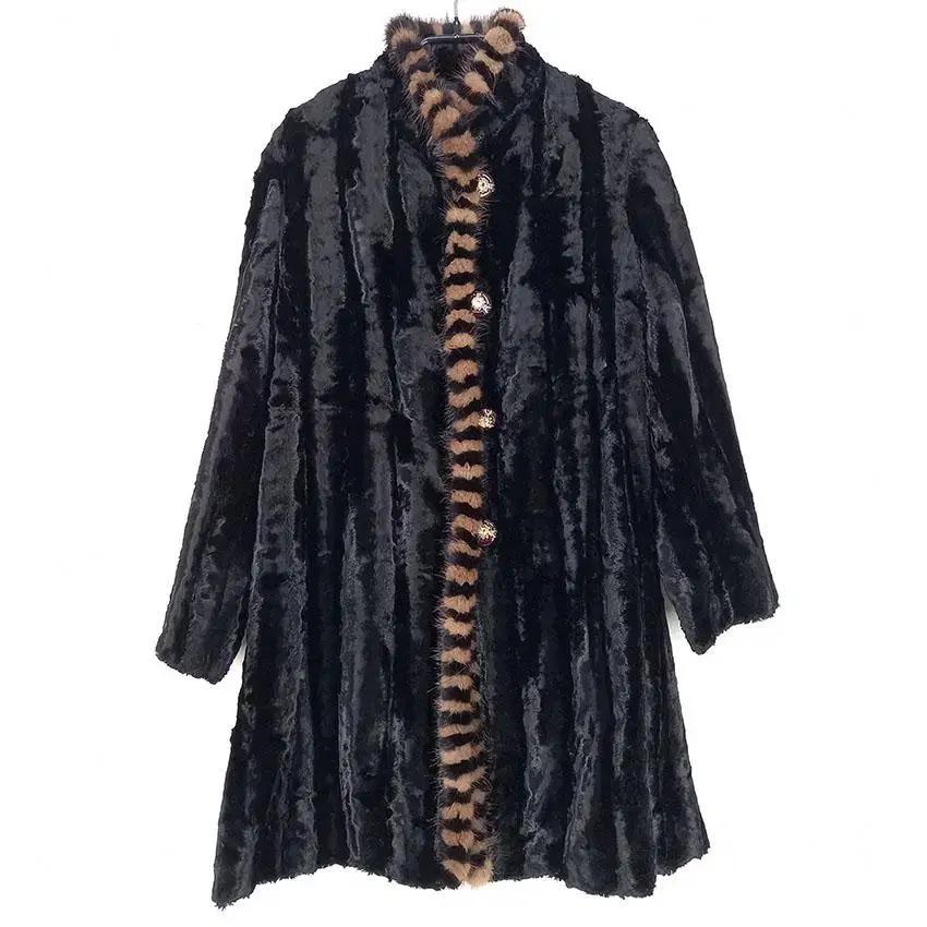 남희니코 여 레이온100% 페이크퍼 코트 블랙88 (HU26656) 2