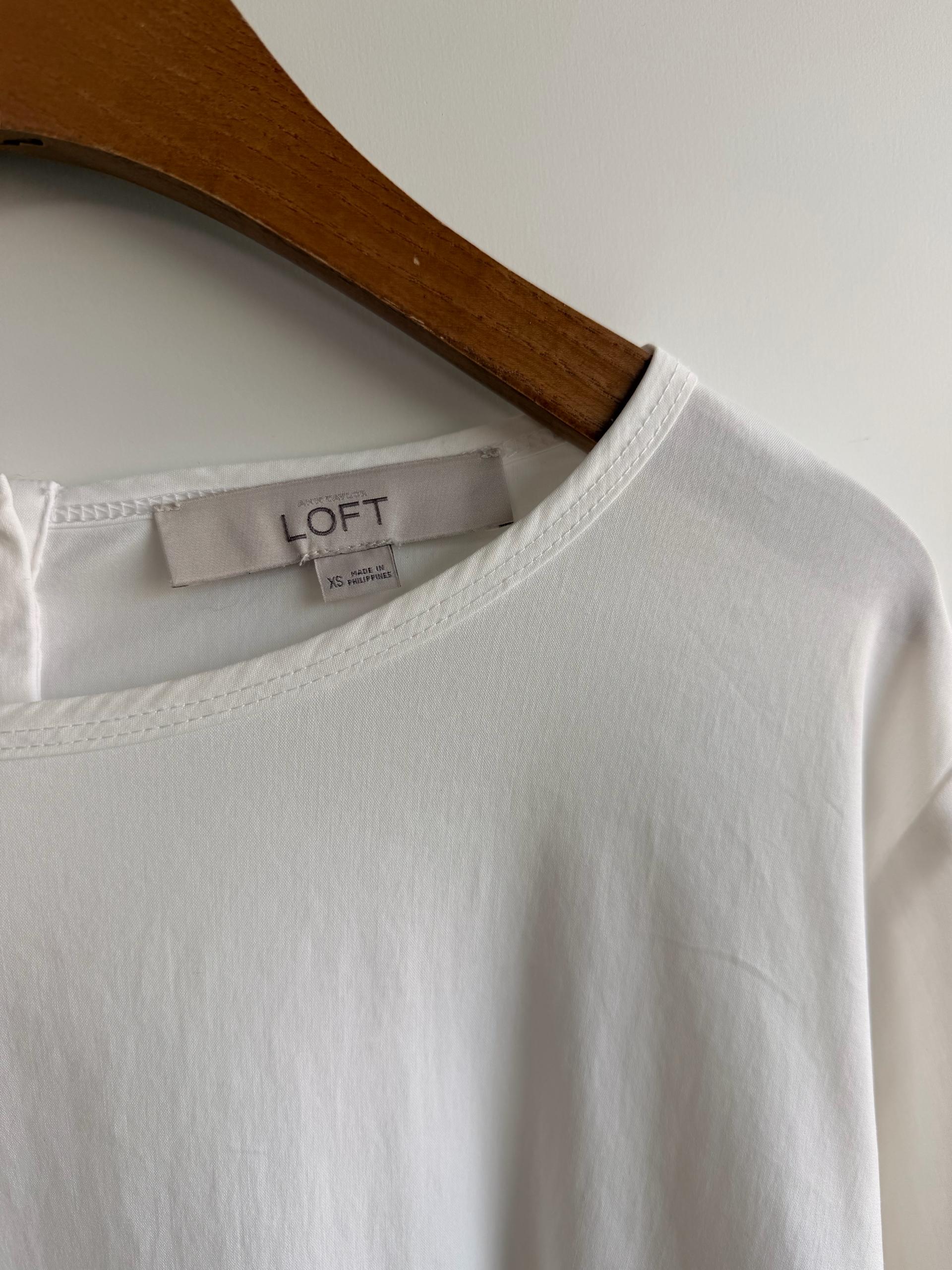 [LOFT] 로프트 화이트 백버튼 긴팔 블라우스 (XS) 3