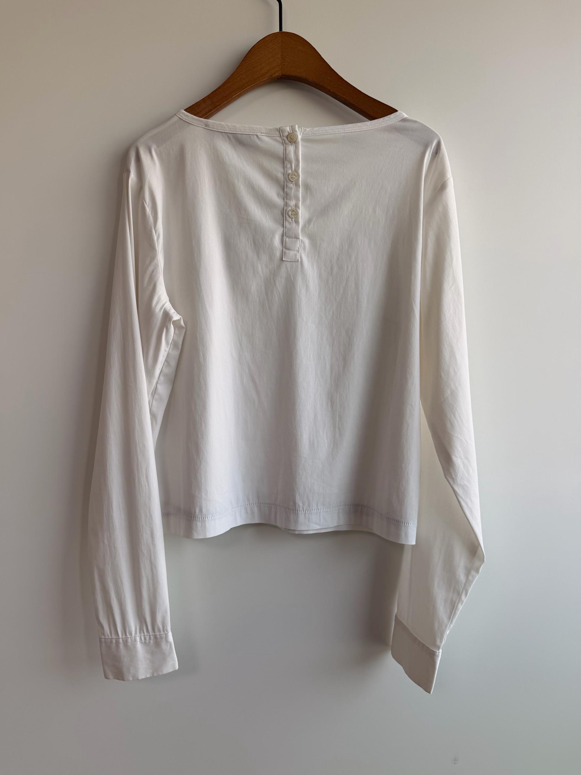 [LOFT] 로프트 화이트 백버튼 긴팔 블라우스 (XS) 4