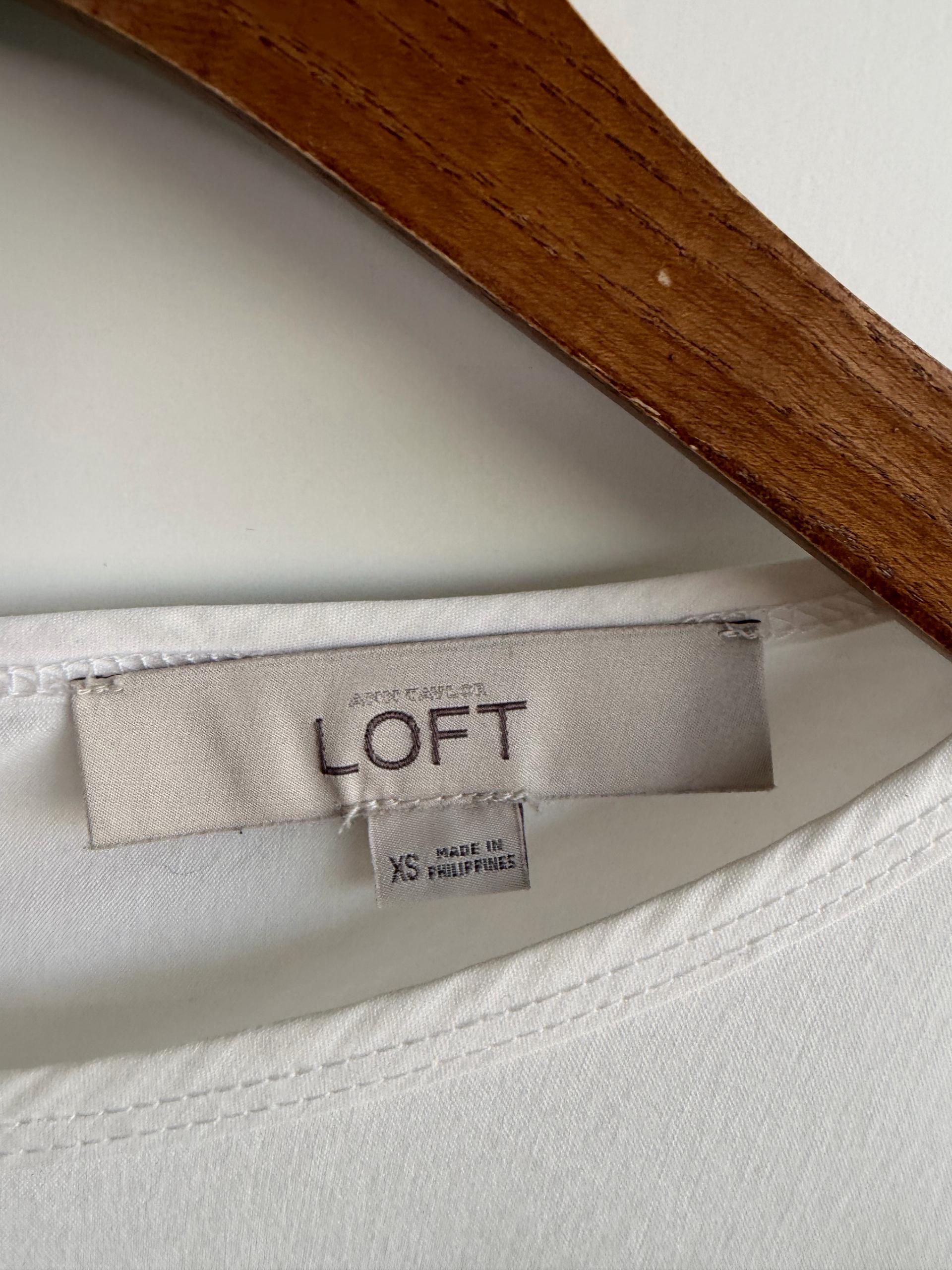 [LOFT] 로프트 화이트 백버튼 긴팔 블라우스 (XS) 6