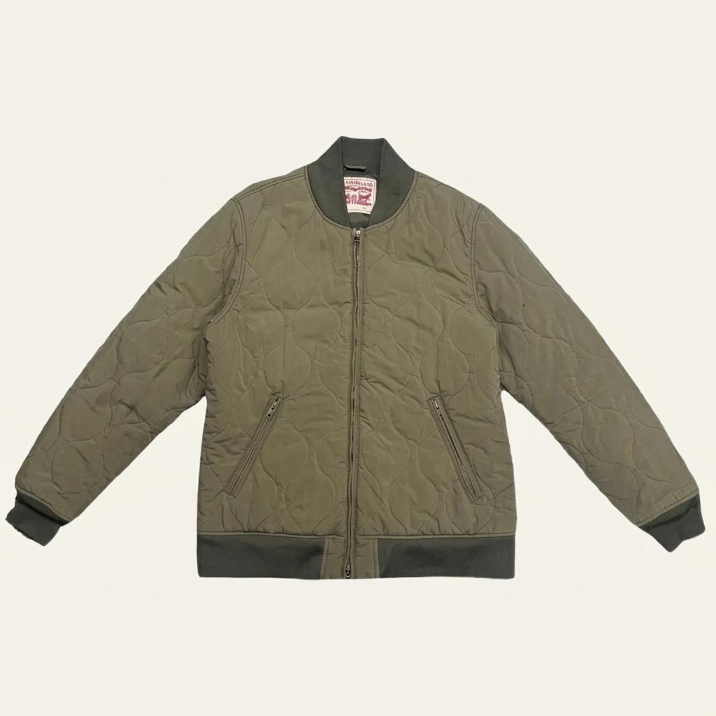 LEVI'S 퀄팅 봄버 자켓 카키 L 1
