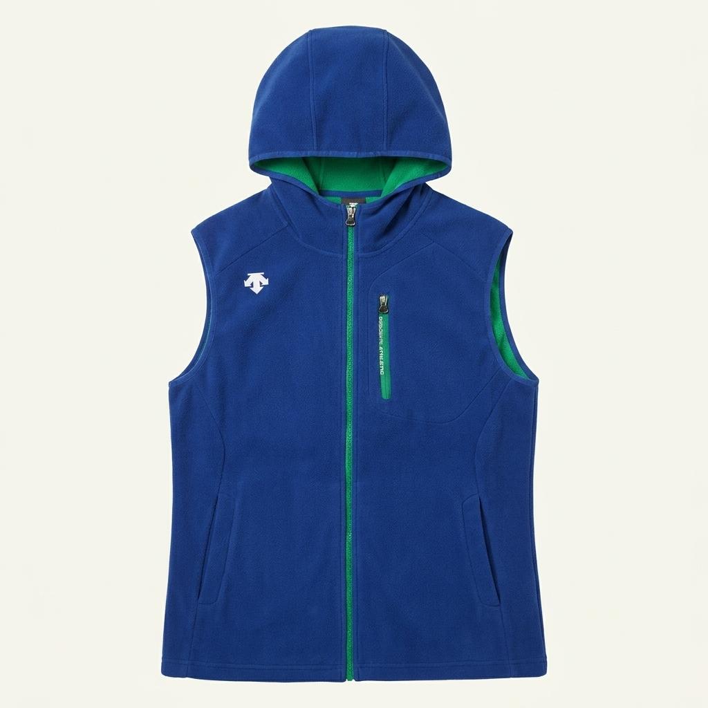 DESCENTE 폴리스 후드 조끼 블루 105 1