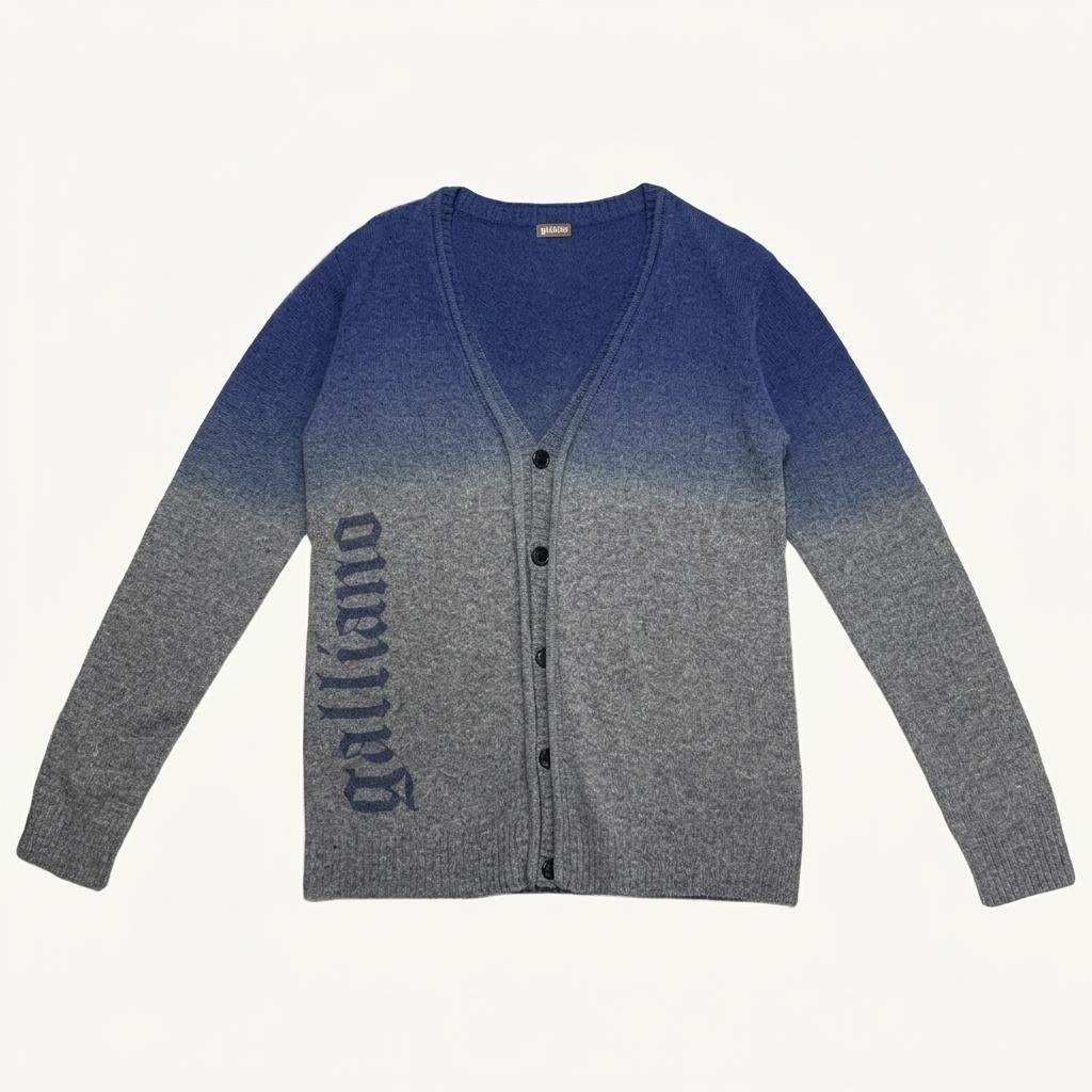GALLIANO 그라데이션 울 가디건 그레이 2XL 1