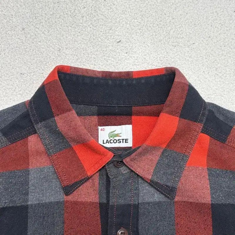 LACOSTE 긴팔 체크셔츠 오렌지 40 6