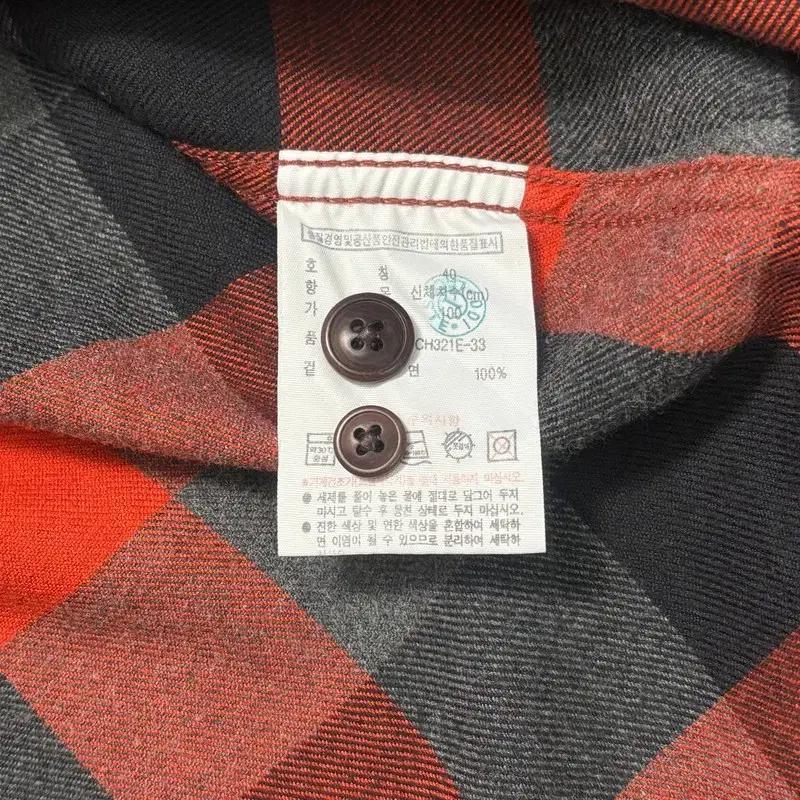 LACOSTE 긴팔 체크셔츠 오렌지 40 9