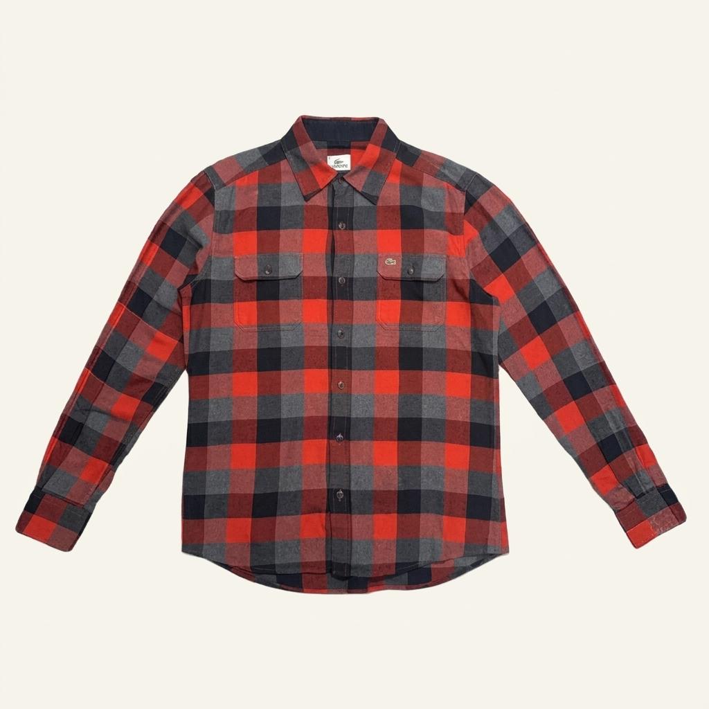LACOSTE 긴팔 체크셔츠 오렌지 40 1