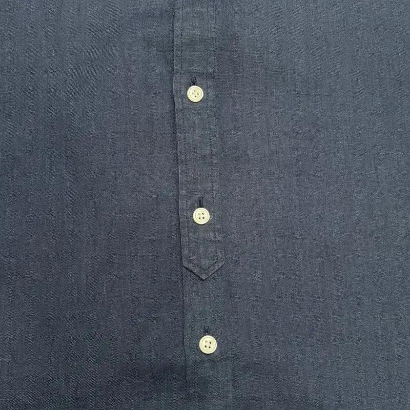 LACOSTE 헨리넥 린넨 셔츠 네이비 40 6