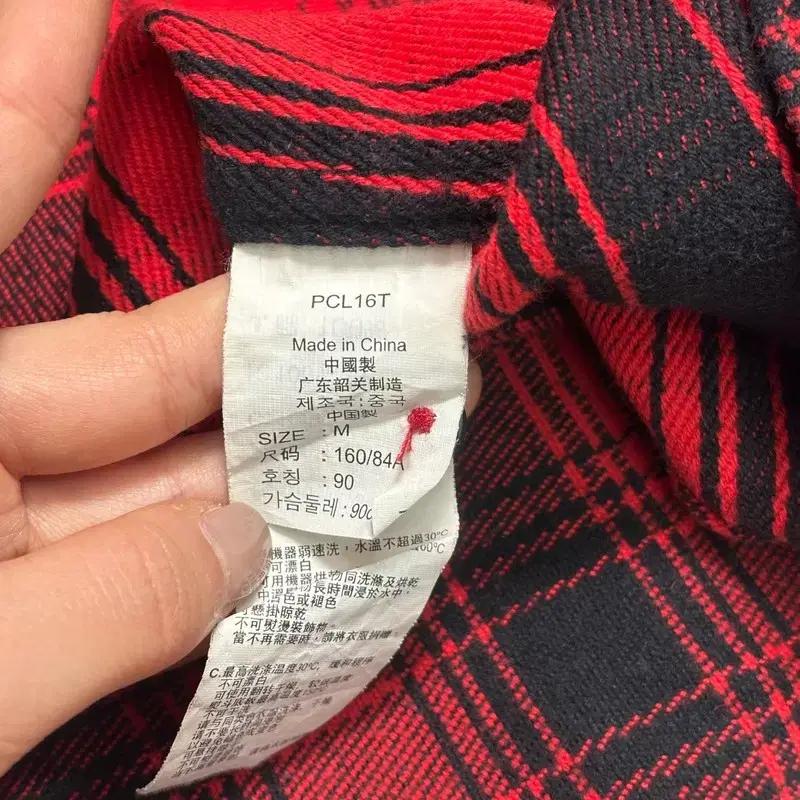 LEVI'S 폴란넬 체크 웨스턴 셔츠 레드 M 9
