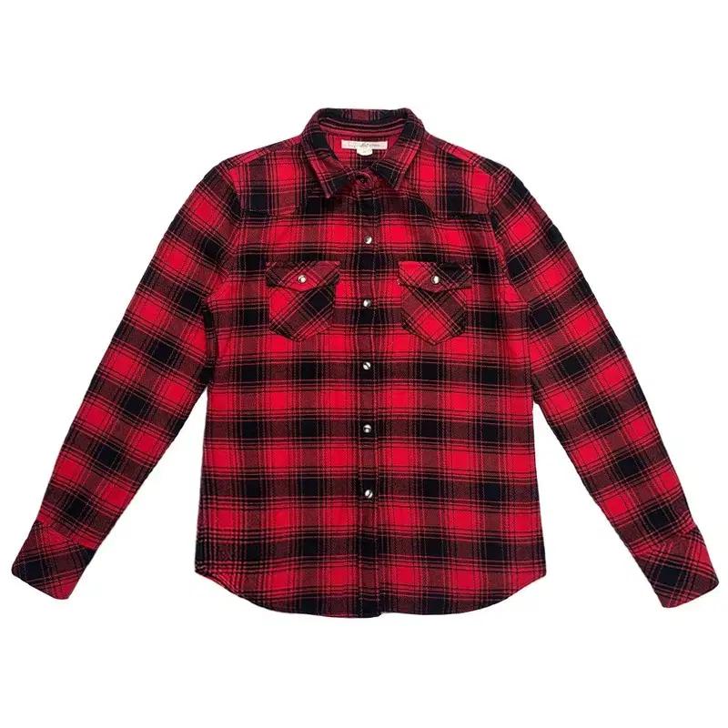 LEVI'S 폴란넬 체크 웨스턴 셔츠 레드 M 2
