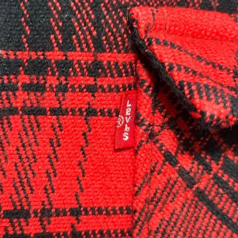 LEVI'S 폴란넬 체크 웨스턴 셔츠 레드 M 3