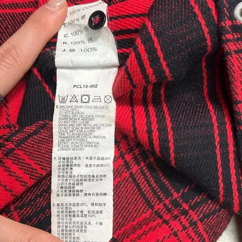 LEVI'S 폴란넬 체크 웨스턴 셔츠 레드 M 10