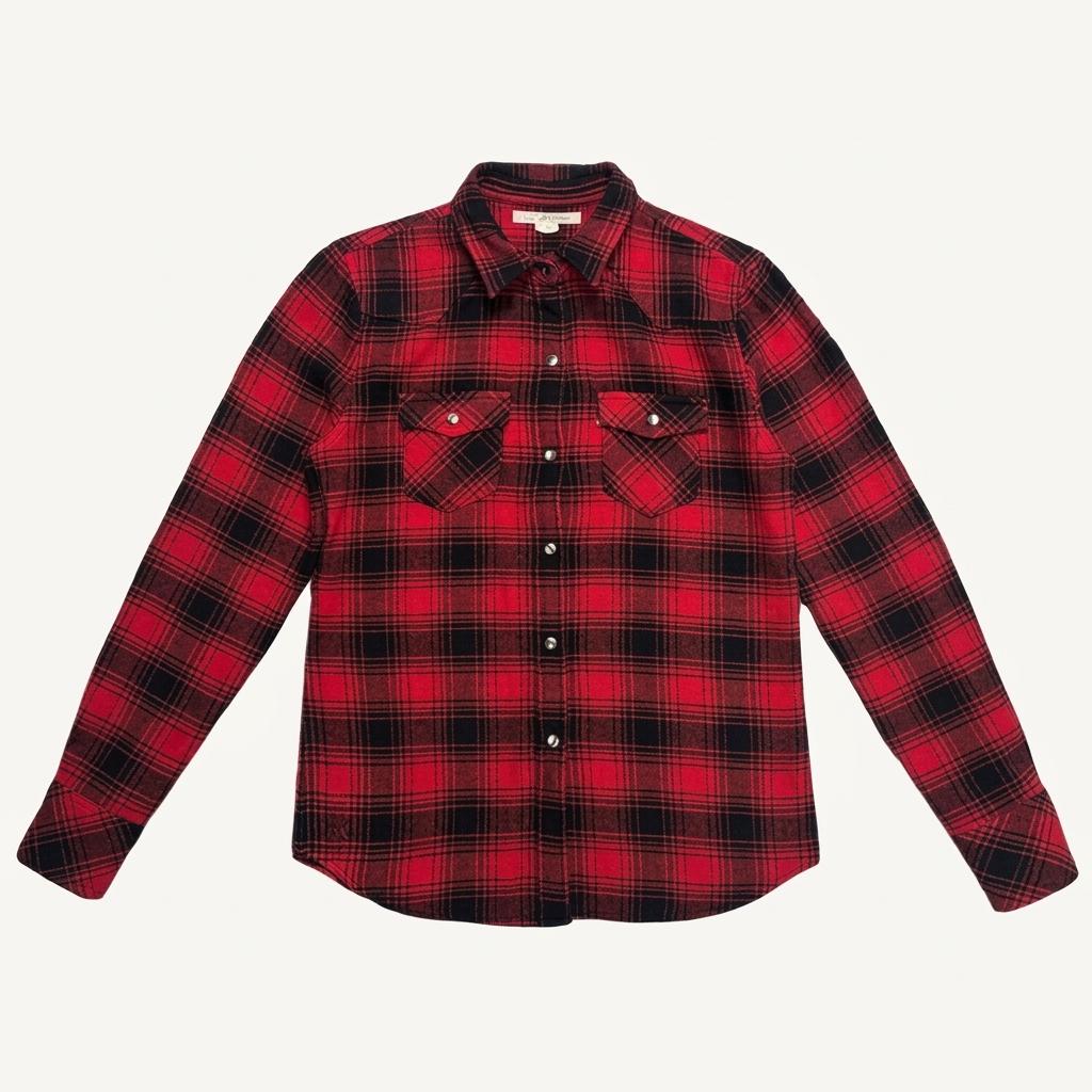 LEVI'S 폴란넬 체크 웨스턴 셔츠 레드 M 1