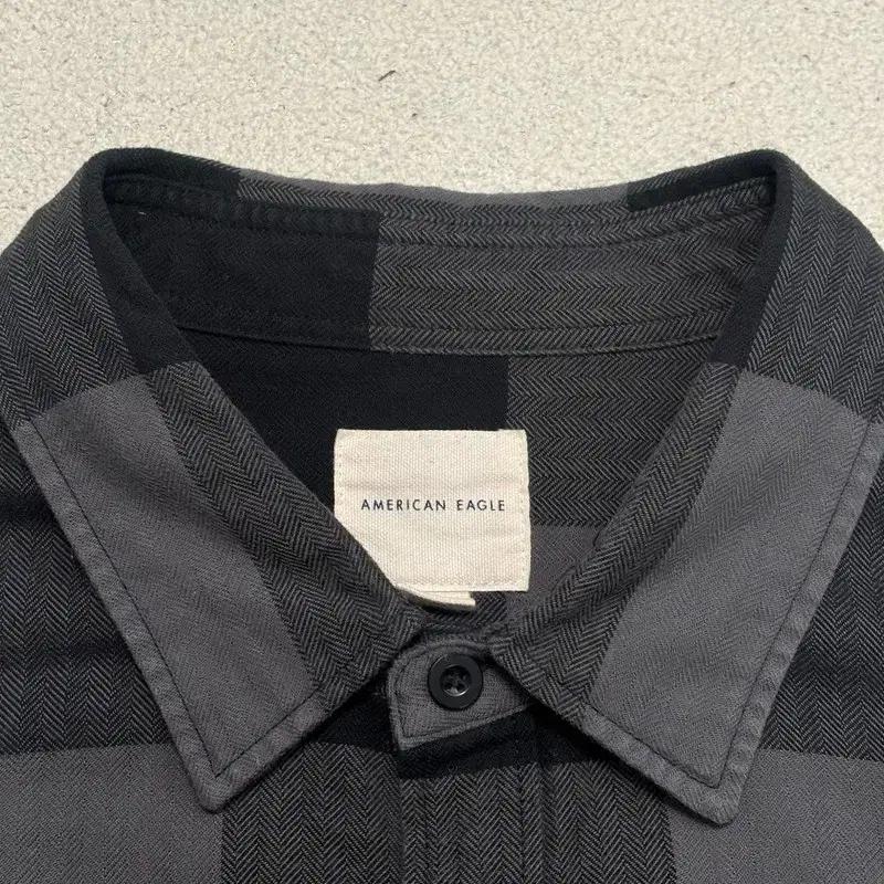 AMERICAN EAGLE 코튼 체크 워크셔츠 그레이 XL 5