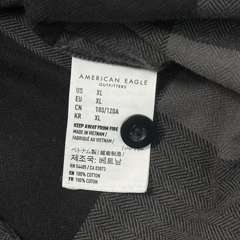 AMERICAN EAGLE 코튼 체크 워크셔츠 그레이 XL 7