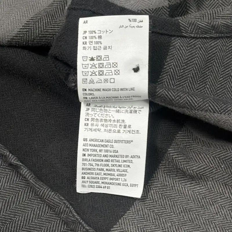 AMERICAN EAGLE 코튼 체크 워크셔츠 그레이 XL 8