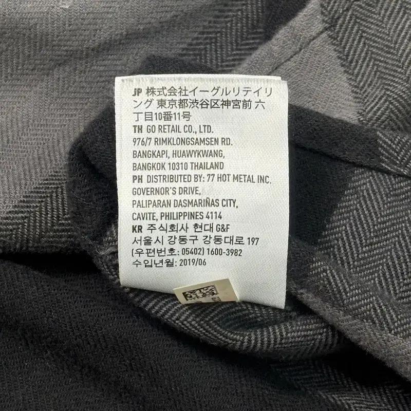AMERICAN EAGLE 코튼 체크 워크셔츠 그레이 XL 9