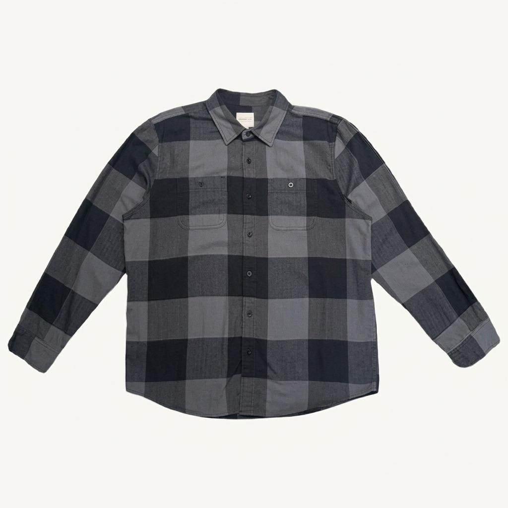 AMERICAN EAGLE 코튼 체크 워크셔츠 그레이 XL 1