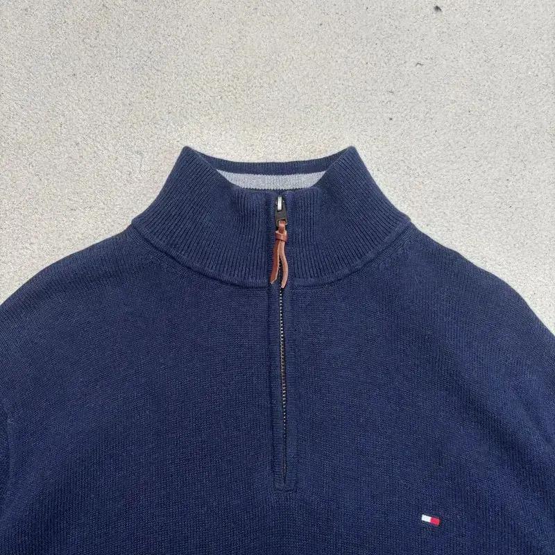 TOMMY HILFIGER 하프 집업 니트 네이비 M 5