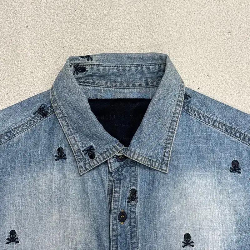 필립플레인 스컬 Embroidery 데님진 말론 셔츠 S 5