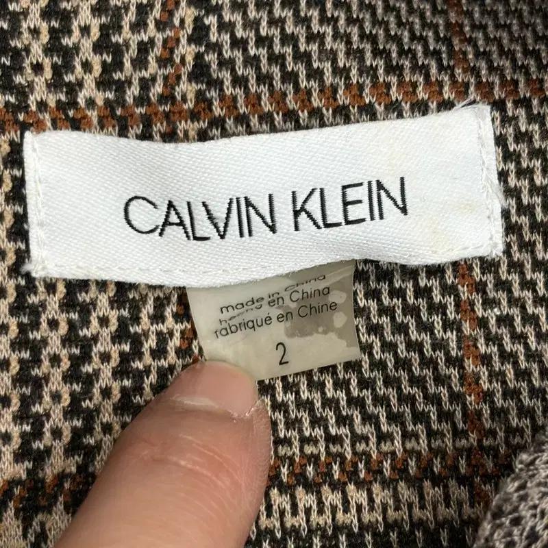 CALVIN KLEIN 체크 브이넥 원피스 2 5