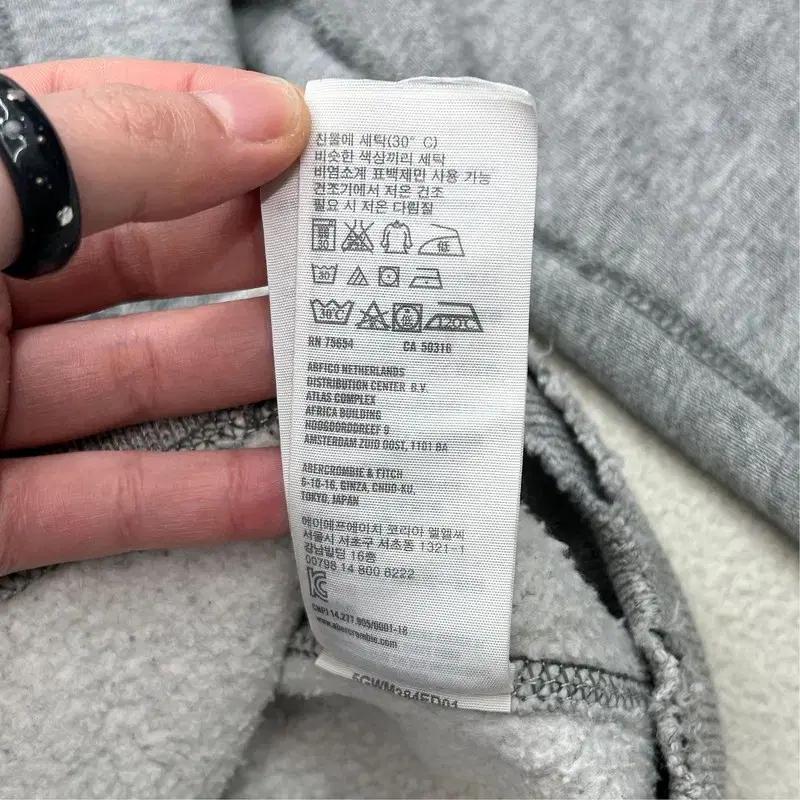 아베크롬비 센터 로고 빈티지 그레이 후드 S 7