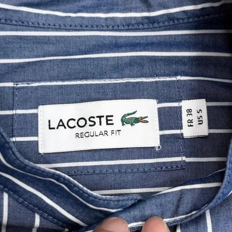 LACOSTE 헨리넥 스트라이프 셔츠 S 5