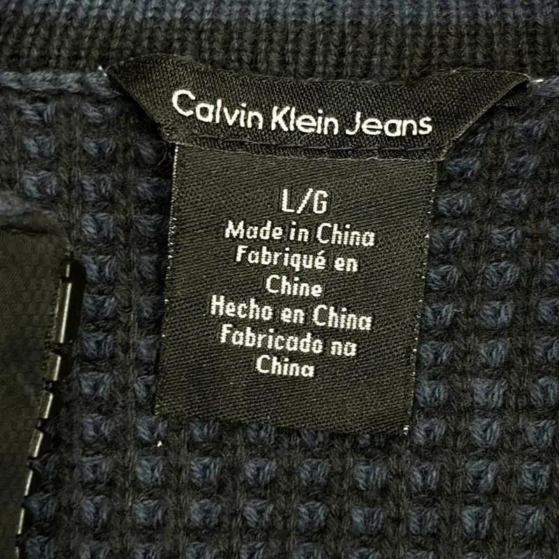 CALVIN KLEIN 루즈 미니멀 와플 니트 집업 L 5