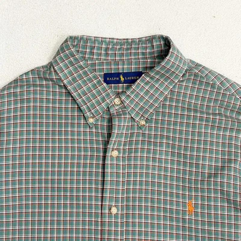 POLO 깅엄 체크 포플린 셔츠 XXL 4