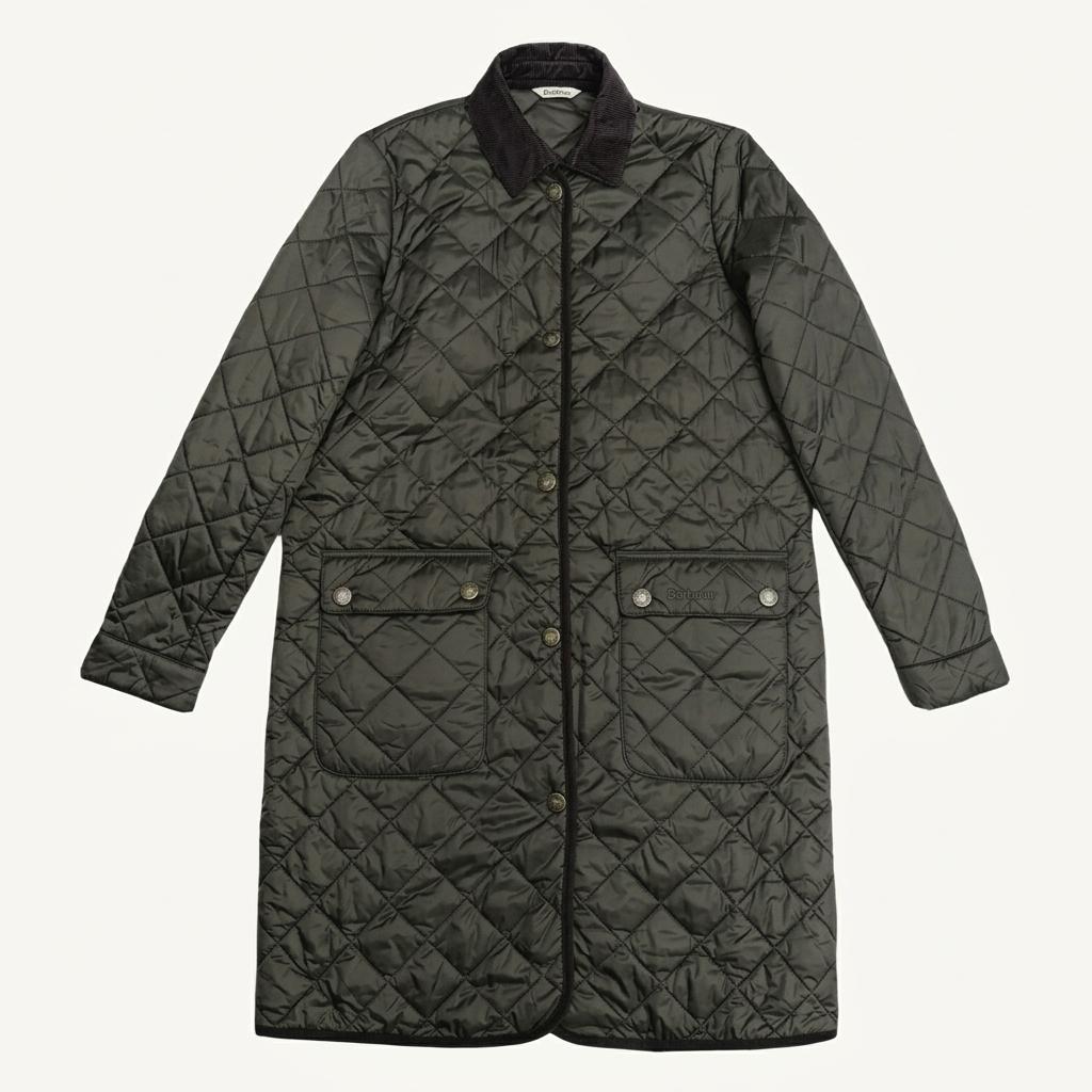 BARBOUR 보더 퀼팅 롱 자켓 36 1