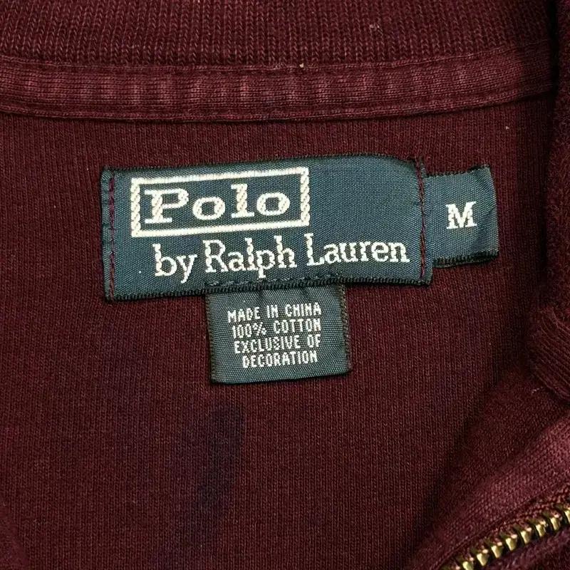 POLO 버건디 코튼 하프 집업 니트 M 5