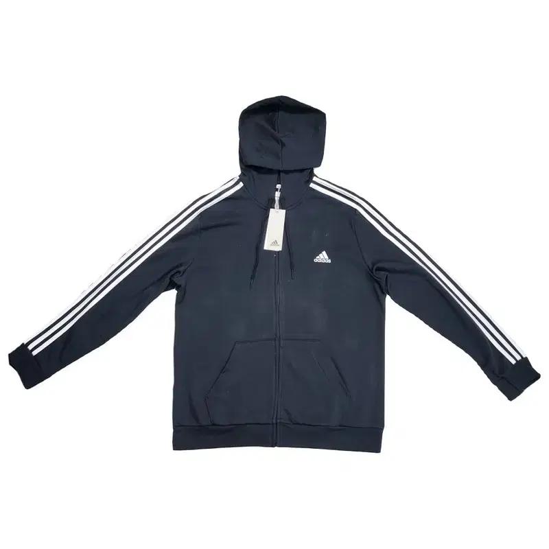 새상품 ADIDAS 에센셜-3 플리스 후드 집업 Men XL 2