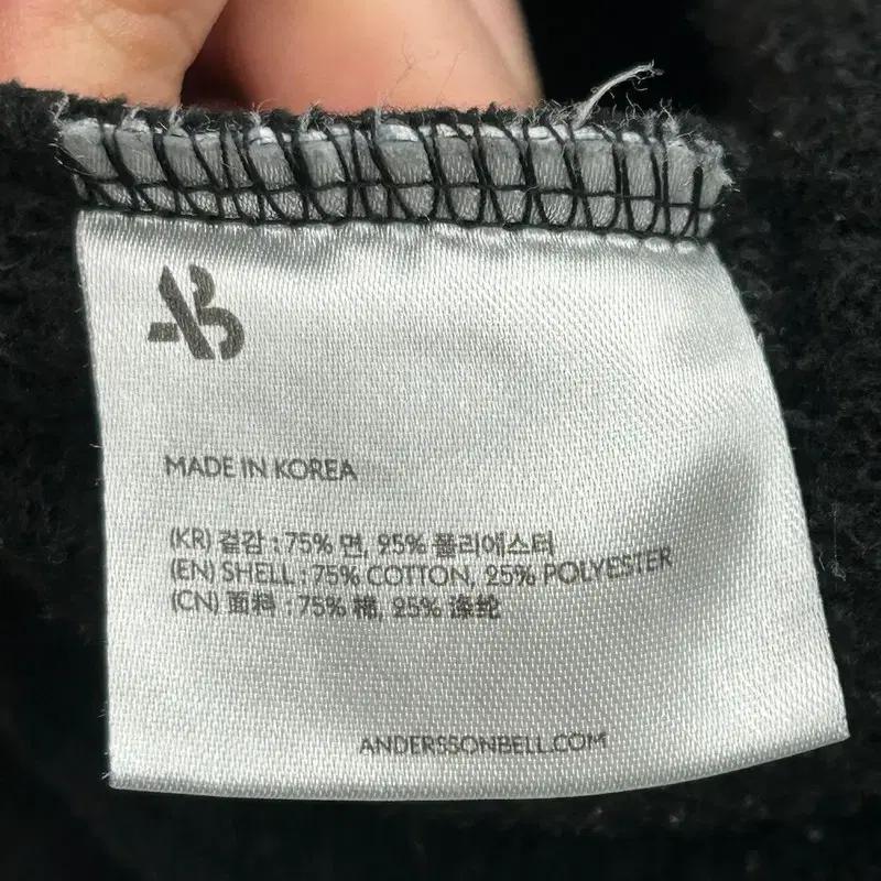 앤더슨벨 블랙 기모 후드티 M 7