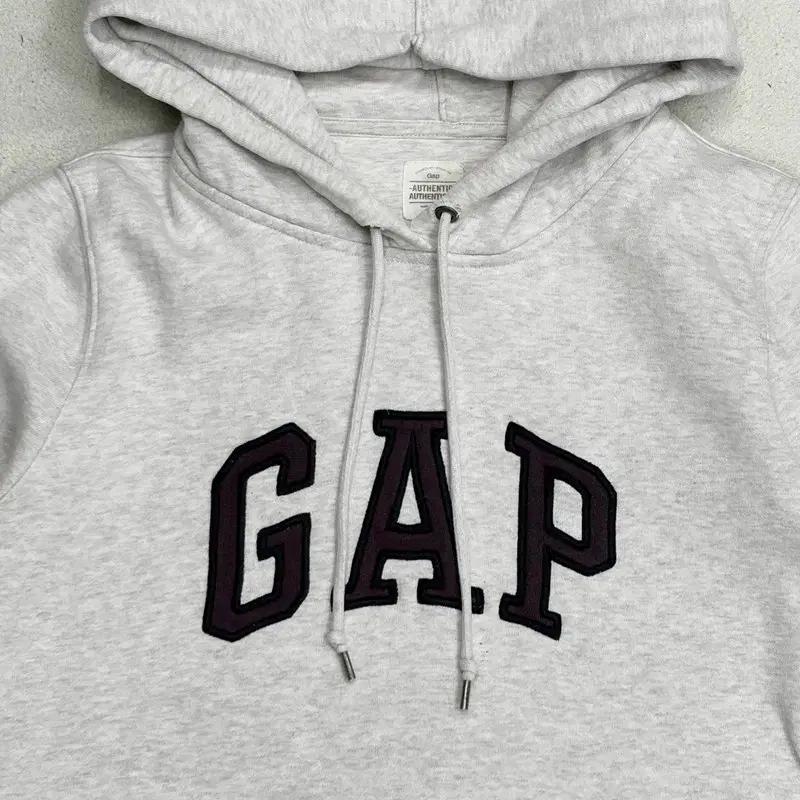 GAP 멜란지 그레이 후드티 L 4