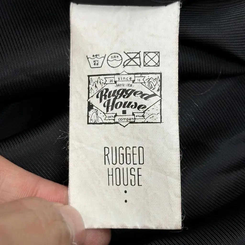 RUGGED HOUSE 워시드 비건 레더 오버핏 블루종 1 6