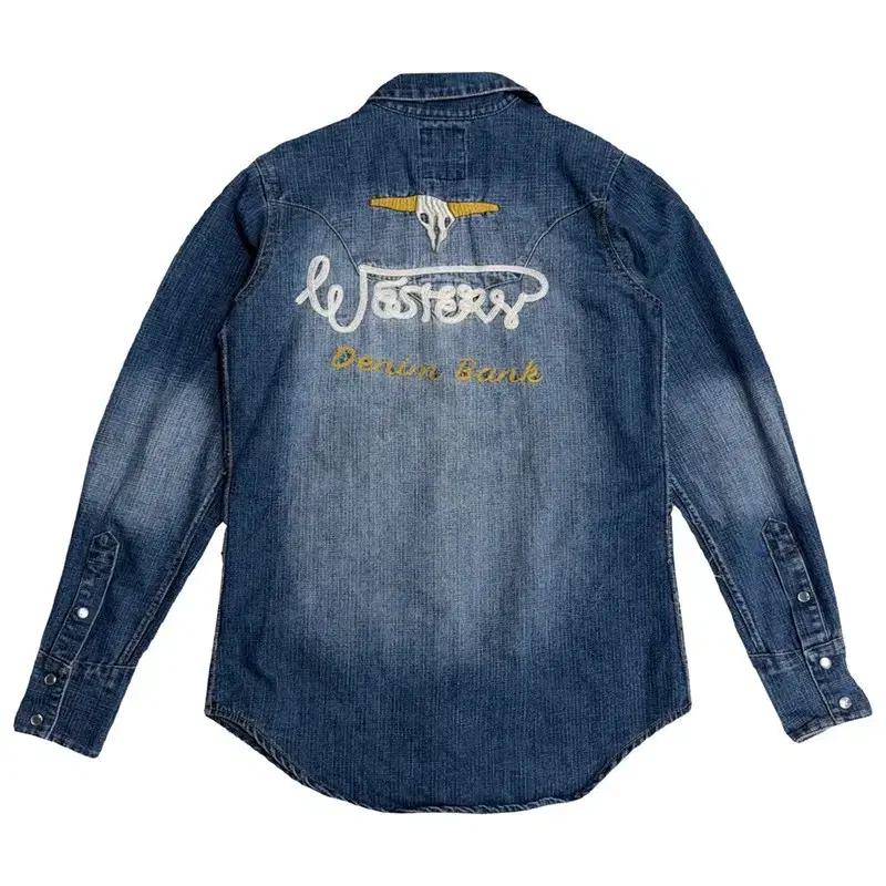 WESTERN DENIM BANK 패치 데님 셔츠 M 9