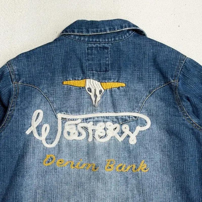WESTERN DENIM BANK 패치 데님 셔츠 M 8