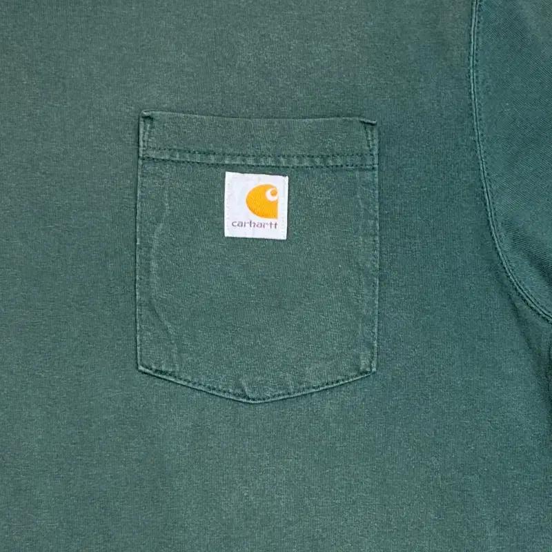 CARHARTT 오리지널 핏 포켓 반팔티 그린 L 4