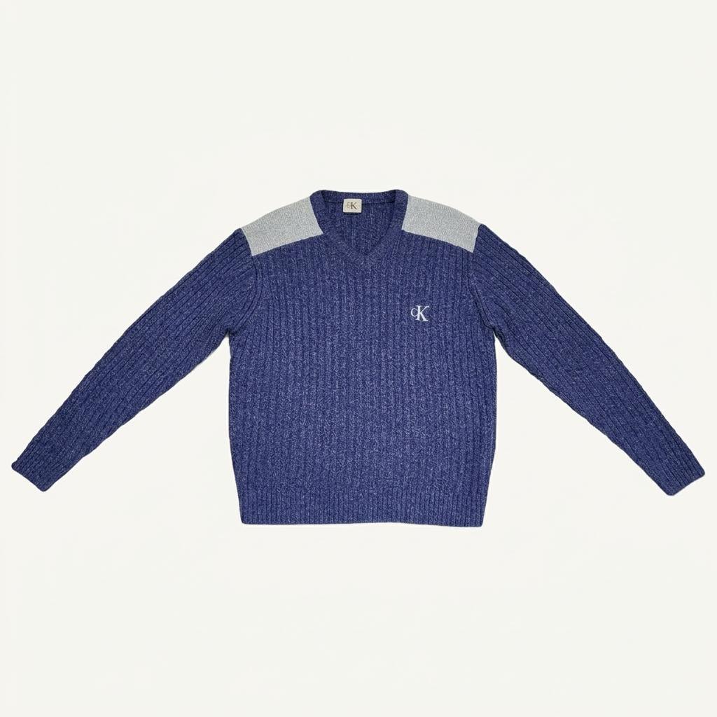 CALVIN KLEIN 골지 숄더패치 니트 1