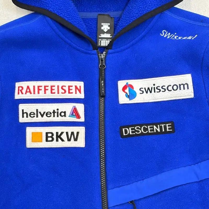 DESCENTE 스위스 스키팀 본딩 플리스 후드 자켓 M 4