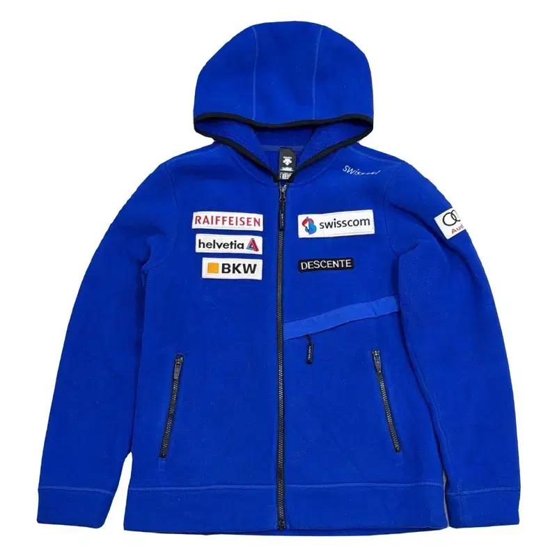 DESCENTE 스위스 스키팀 본딩 플리스 후드 자켓 M 2