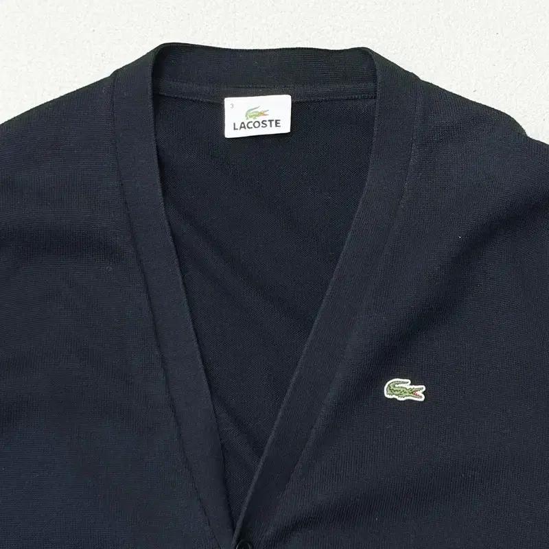 LACOSTE 베이직 브이넥 가디건 3 4