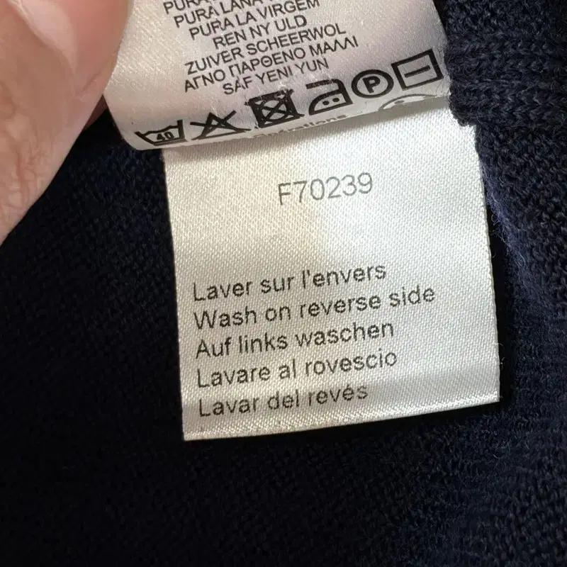 LACOSTE 네이비 메리노울 크루넥 스웨터 XXL 7