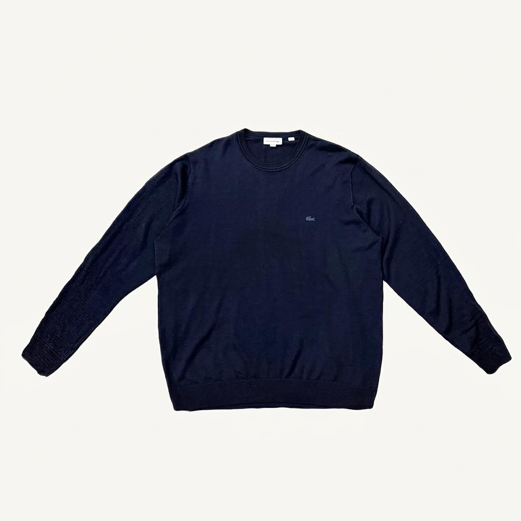LACOSTE 네이비 메리노울 크루넥 스웨터 XXL 1